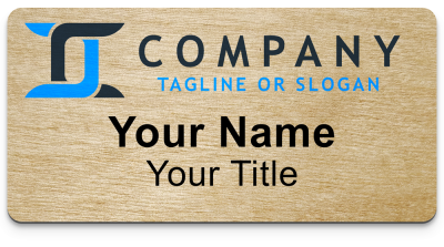 1.5x3 Wheat Real Wood Eco Name Badge