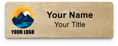 1x3 Wheat Real Wood Eco Name Badge