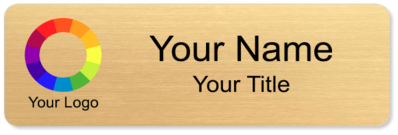 Gold Premium Name Badges with Magnet - 1 x 3