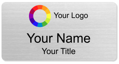 Premium Name Badges with Magnet- 1.5 x 3 - Silver