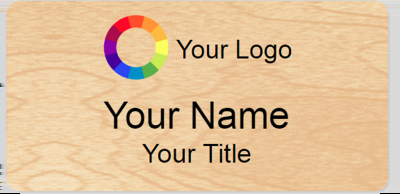 Wood Grain Plastic Magnetic Name Badges 1.5 x 3