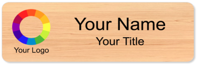 Wood Grain Plastic Name Badges with Magnet - 1 x 3